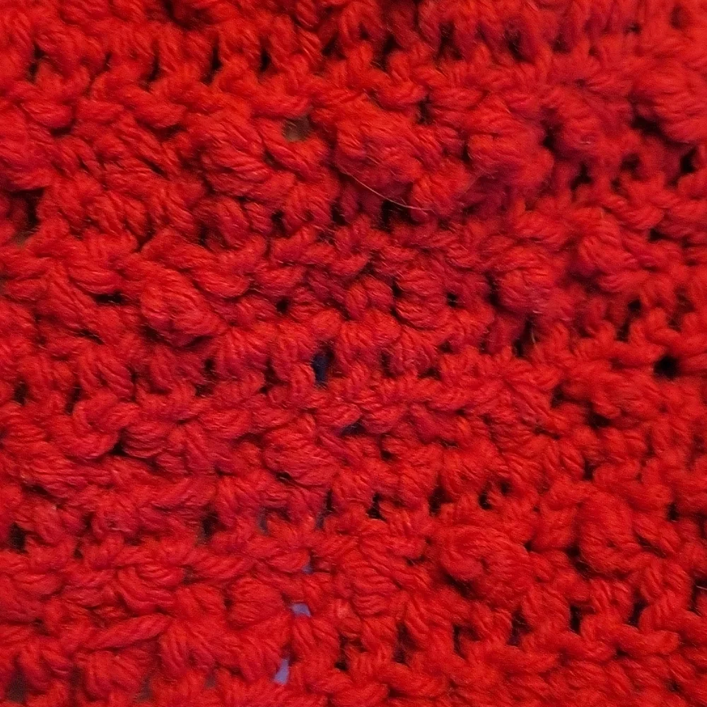 Handmade cranberry red hat beanie crocheted hand-made